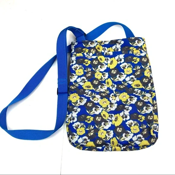 Kavu Keeper Crossbody Purse Floral Canvas Adjustable Blue Green White Hiking - Picture 2 of 8